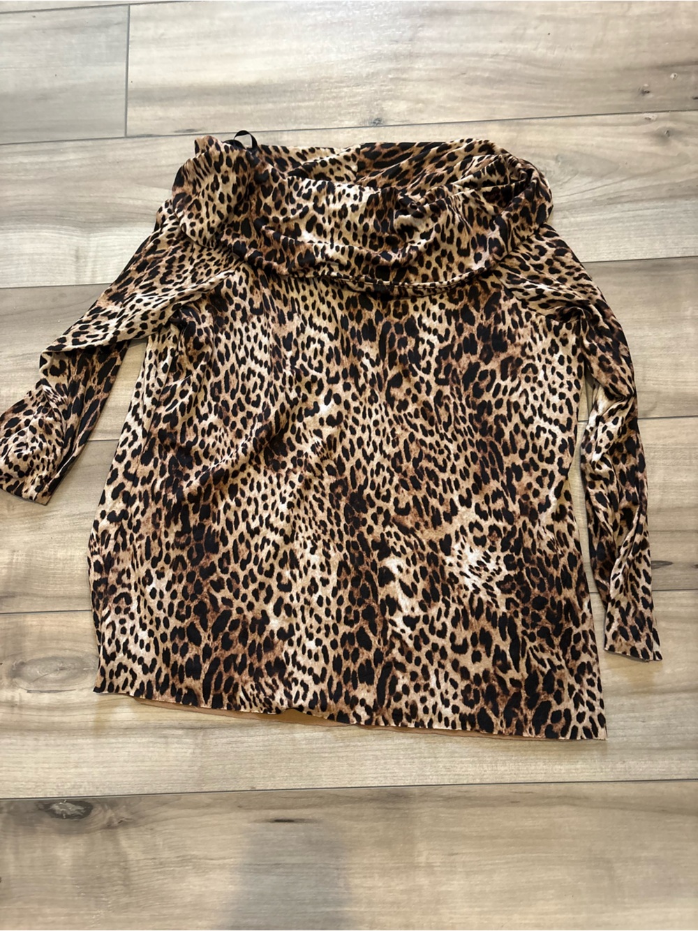 Chico's Camel Leopard Print Top Size 2